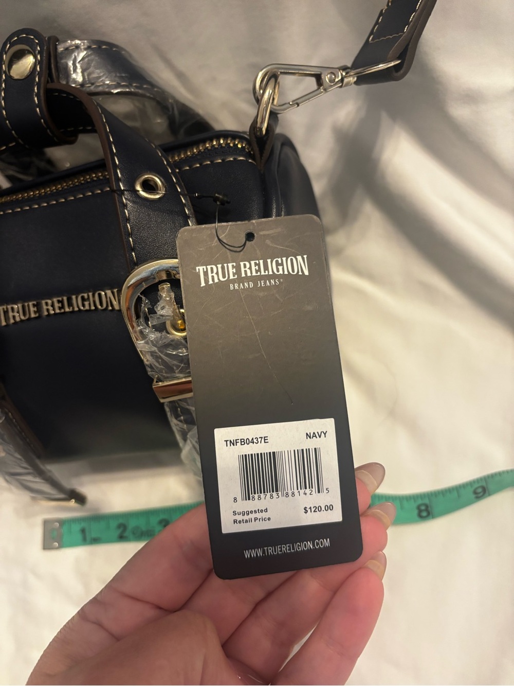 True Religion Navy Blue Barrel Mini Bag - Picture 2 of 8
